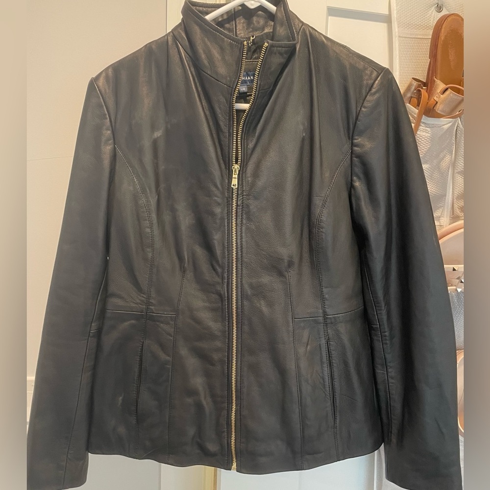 Cole Haan genuine lamb skin leather jacket